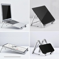Foldable Aluminum 3-in-1 Phone Tablet Stand - Portable Storage - Silver thumbnail
