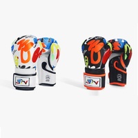 Kids' 6Oz Boxing Gloves For Training And Fighting - Graffiti Design - White thumbnail