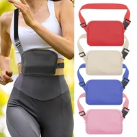 Waterproof Nylon Chest Bag For Outdoor Sports Running Mobile Phone Pocket - Pink thumbnail