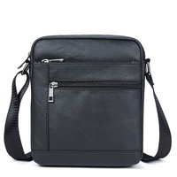 Men Cowhide Leather Crossbody Bag Vertical Shoulder Business Bag Coffee thumbnail