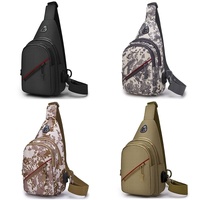 Men Oxford Cloth Crossbody Chest Bag Outdoor Leisure Single Shoulder Bag - Brown thumbnail