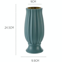 Soft Dried Flower Vase Arrangement for Living Room Decor - Sea Blue thumbnail