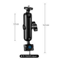 Motorcycle Rearview Mirror Mount for Action Cameras - 9cm Rod 20mm Ball Head Tripod Adapter thumbnail