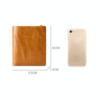 Multi-functional Oil Wax Leather Rfid Wallet - Black thumbnail
