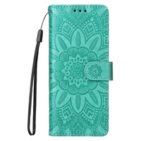 Sunflower Embossed Leather Phone Case for Samsung Galaxy z Fold 4 / 5g - Blue thumbnail