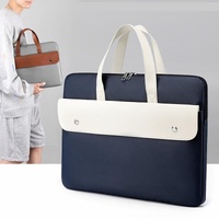 Stylish Pu Leather Laptop Bag - Briefcase Cover - Beige - 15.6 Inch thumbnail