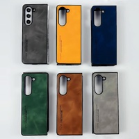 Crystal Leather Foldable Case for Samsung Galaxy z Fold 4 - Brown thumbnail