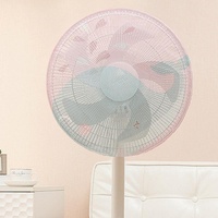 18-inch Cartoon Children's Electric Fan with All-inclusive Mesh Protection Net and Anti-pinch Hand Cover - Blue Whale thumbnail