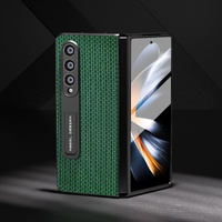 Premium Leather Phone Case with Holder for Samsung Galaxy z Fold 4 / 5g - Luxury Design - Coffee thumbnail
