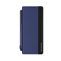 Samsung Galaxy z Fold 4 Leather Phone Case with Pen Slot - Shockproof - Black thumbnail
