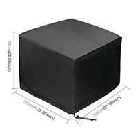 Waterproof Outdoor Furniture Set Cover - Anti-uv Dust-proof 210d Oxford Cloth - 325x208x58cm - Black thumbnail