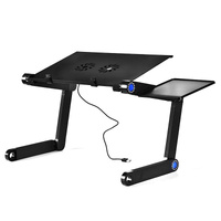 Adjustable Laptop Stand with Fans & Mouse Pad - Portable & Foldable thumbnail