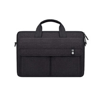 15.4 Inch Laptop Carrying Bag with Shoulder Strap - Handheld Briefcase Style - Grey thumbnail