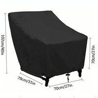 Waterproof Oxford Cloth Furniture Set Cover - Protects Outdoor Table and Chairs - 102x79x70cm - Black thumbnail