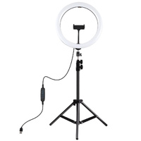 11.8 Led Ring Light with Tripod and Phone Clamp - 3 Modes Dual Colour Temperature Dimmable - Perfect for Vlogging and Live Streaming thumbnail