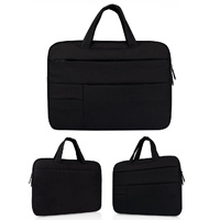15.6 Inch Laptop Tablet Bag with Multiple Pockets and Soft Oxford Cloth Handle - Black thumbnail