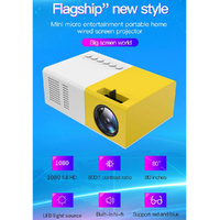 Portable Mini Led Home Theater Projector - 15 Ansi Lumens 1920X1080P - Black White thumbnail