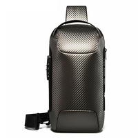Carbon Fiber Anti Theft Waterproof Crossbody Chest Bag For Men & Women 34 X 18 X 10Cm - Black thumbnail