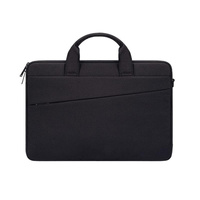 Portable Laptop Tablet Bag - 15.4 Inch Double Side Pockets Soft Handle Oxford Cloth - Black thumbnail