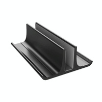 Adjustable Vertical Laptop Stand - Portable Aluminum Alloy Base Black thumbnail
