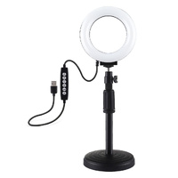Curved Surface Ring Light with Usb 10 Modes 8 Colour Rgbw Cold Shoe Tripod Black thumbnail