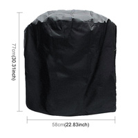 Waterproof Bbq Grill Cover - Anti-uv Dust-proof 210d Oxford Cloth - 58x77cm - Black thumbnail