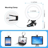 Usb Ring Selfie Light with Dual Colour Temperature and 3 Modes - 4.7 Inch thumbnail