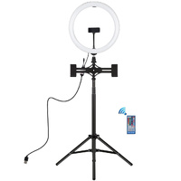 11.8 Rgbw Led Ring Light Kit with Mount Dual Phone Brackets and Remote Control thumbnail
