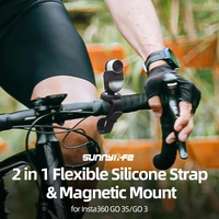 Insta360 Go 3s / Go 3 Sunnylife Camera Strap with Magnetic Mount and Silicone Wristband for Drone and Backpack - Black Stripe thumbnail