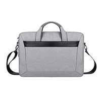 Expandable Laptop Bag - Waterproof Oxford Cloth Detachable Shoulder Strap - Black thumbnail