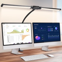 Double Head Clip Desk Lamp with Gooseneck Tube Led in Black thumbnail
