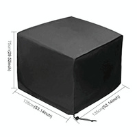 Waterproof Outdoor Furniture Cover - 210d Oxford Cloth - Anti-uv & Dust-proof - Fits 135x135x75cm - Black thumbnail