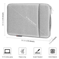 14-15 Inch Laptop Sleeve Briefcase With Zipper And Handle - Gray Blue thumbnail