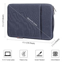 15-16.7 Inch Laptop Sleeve Briefcase With Zipper And Handle - Gray Blue thumbnail