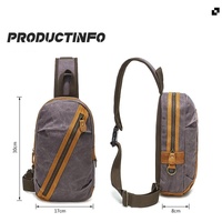Canvas & Leather Men Chest Bag Crossbody & Waist Bag Combo - Khaki thumbnail