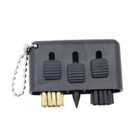 3-piece Portable Golf Groove Cleaning Brush - Black thumbnail