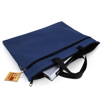 Double Zipper Canvas Storage Bag - Portable and Simple - Black thumbnail