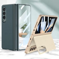 Foldable Leather Case with Stand for Samsung Galaxy z Fold 4 - Ultra Thin - Carbon Fiber thumbnail