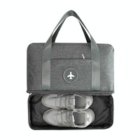 Travel-ready Waterproof Beach Bag with Double Layer Design - Gray thumbnail