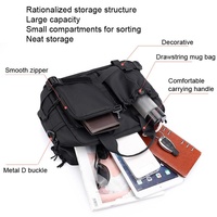 Large Capacity Men Shoulder Messenger Bag Fits Laptops Multi Functional - Grey thumbnail