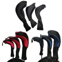 3-in-1 Golf Club Head Cover - No.1 No.3 No.5 - Protective - Red thumbnail