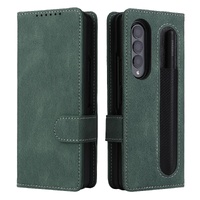 Foldable Leather Case for Samsung Galaxy z Fold 4 / 5g - Detachable - Red thumbnail