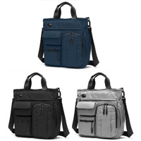 Multi Compartment Laptop Handbag Lightweight Large Capacity Messenger Bag - Grey thumbnail