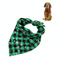 Pet Triangle Towel Christmas Snowflake Dog Saliva Towel - Size S - Blue thumbnail