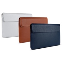 Leather Laptop Liner Bag - 14.1-15.4 Inches with Stand Function - Sapphire Blue With Bag thumbnail