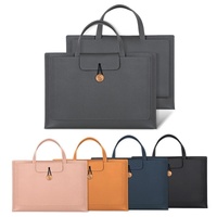 Waterproof Elastic Button Laptop Handbag - Pu Material - Rose Pink - 15.4/16 Inch thumbnail