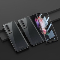 Full Coverage Electroplated Glass Case for Samsung Galaxy z Fold 4 - Black thumbnail