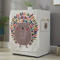 Cartoon Cotton Linen Drum Roller Washing Machine Dust Cover - 83x60x60cm Size - Flamingo thumbnail
