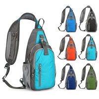 Waterproof Outdoor Sports Chest Bag Crossbody Single Shoulder Design - Grey thumbnail