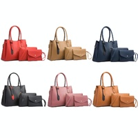 Large Capacity 3-in-1 Diagonal Handbags in Pink Pu Leather thumbnail